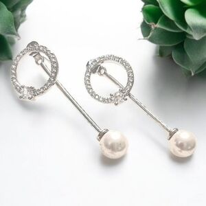 Silver Dangle Drop Stud earrings